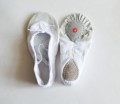 Ballet sko, hvid canvas, med split sl