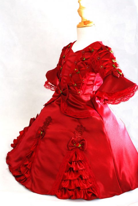 Victoriansk kjole Mrk rd/bordeaux