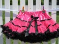 Petti skirt Hot pink/sort bund/sort bnd 3-5 r